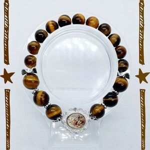 ☆8-10mm Yellow "Eye of The Tiger" Super 7 Bracelet